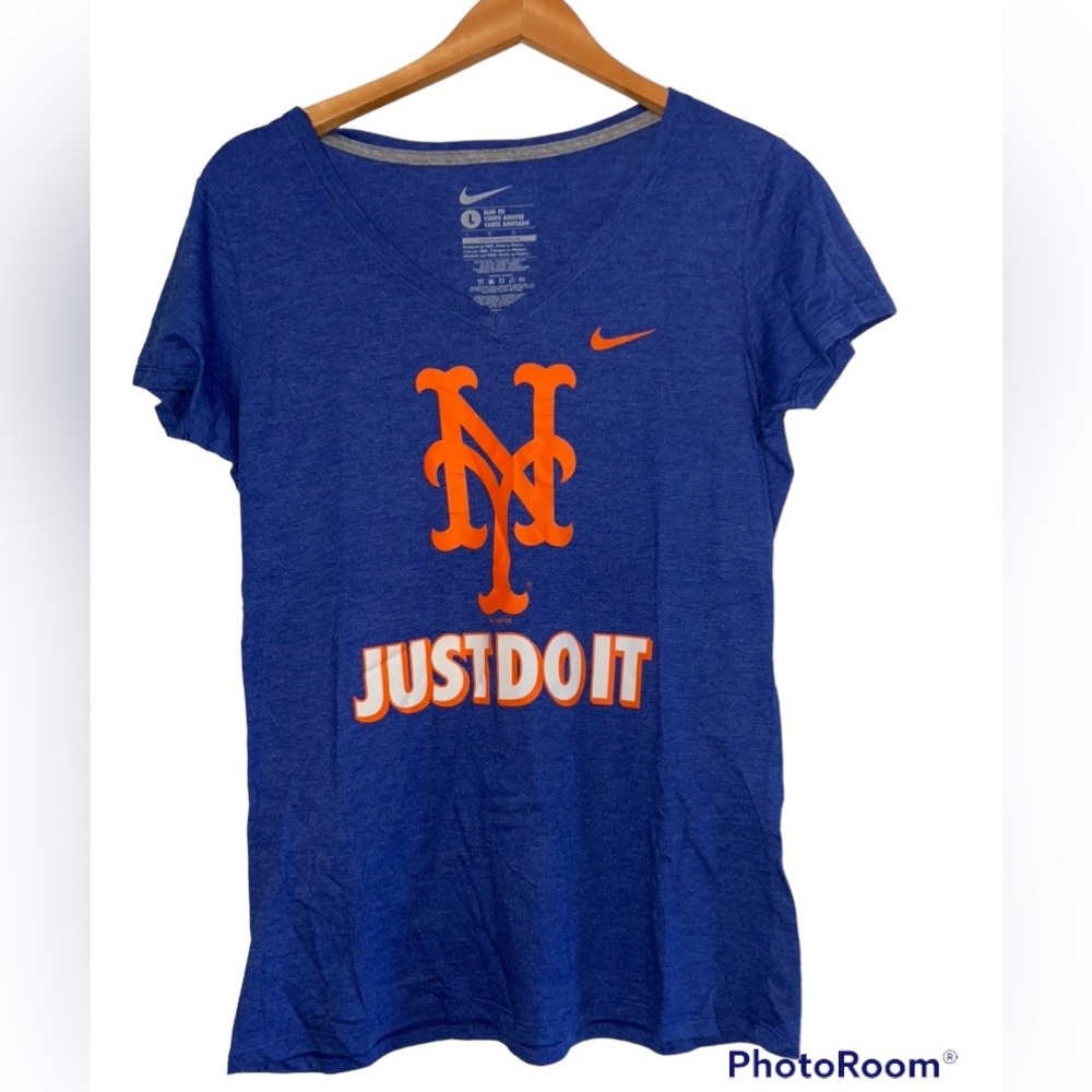 NIKE MLB 2015 METS SHORT SLEEVE ATHLETIC ATHLEISURE TOP
